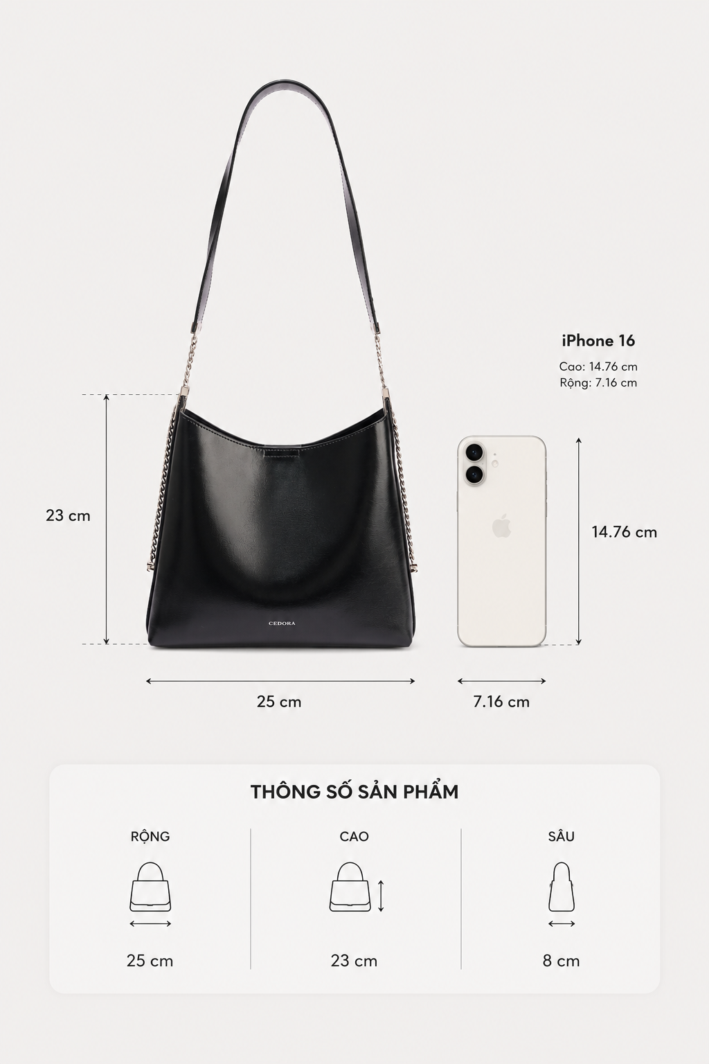 Túi CEDORA dáng vuông size25 8737C_thumbnail_3