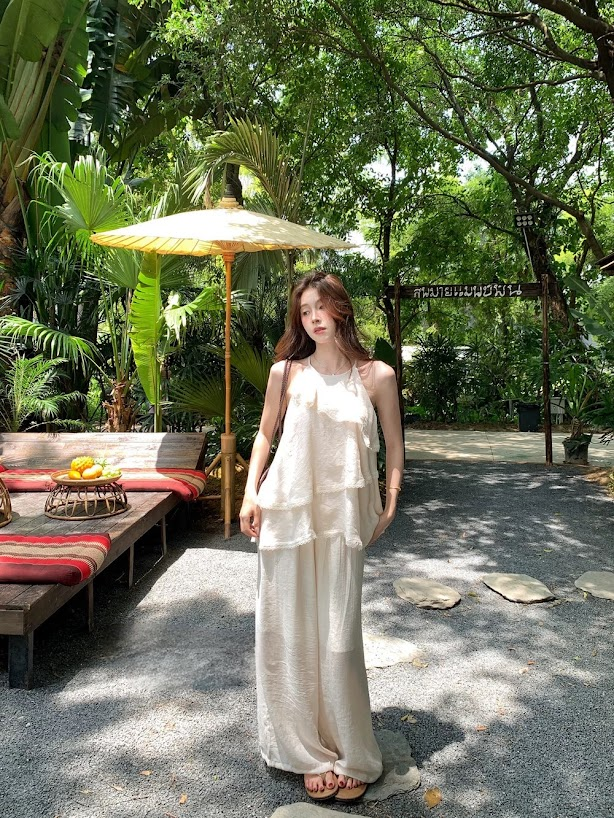 Lucas - Set áo yếm bèo tầng chéo + quần ống suông cùng chất liệu dáng dài_thumbnail_5