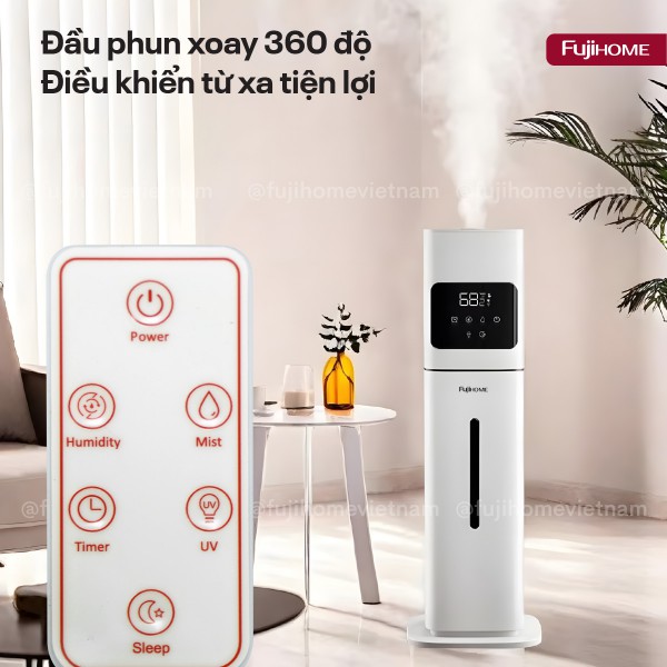 Máy Tạo Ẩm, Xông Tinh Dầu, khử khuẩn UV dung tích lớn Fujihome HM09UV2_thumbnail_3