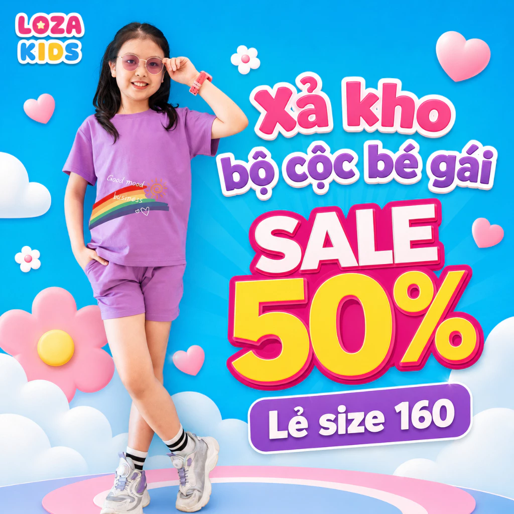 [XẢ KHO SIZE BỘ 160] Bộ đồ cho bé gái nhiều mẫu - Quần áo bé gái từ 35-40kg - Loza Kids XB010