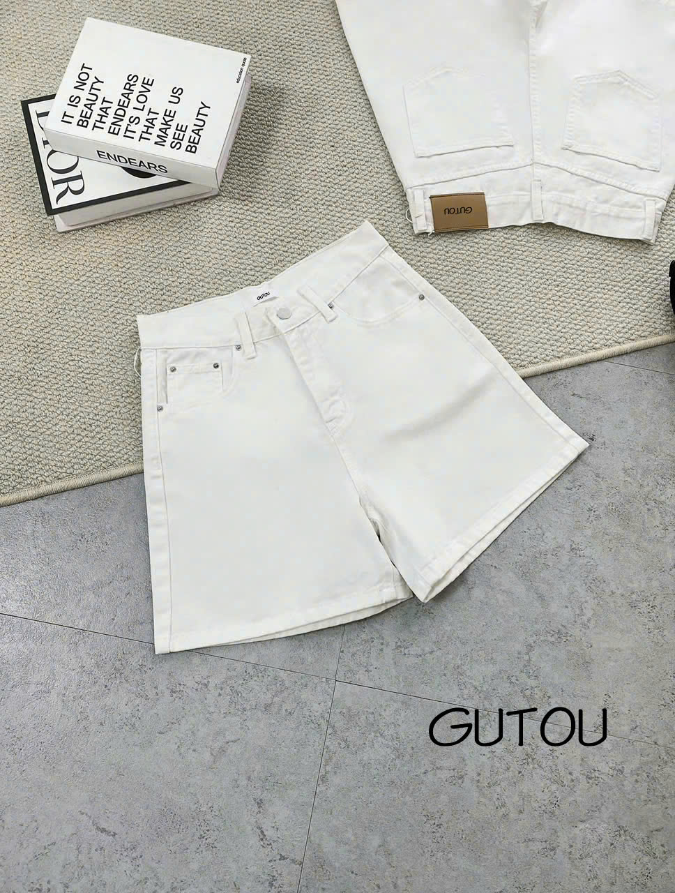 [ GUTOU ] Quần Short Jean Minimal Style_thumbnail_8