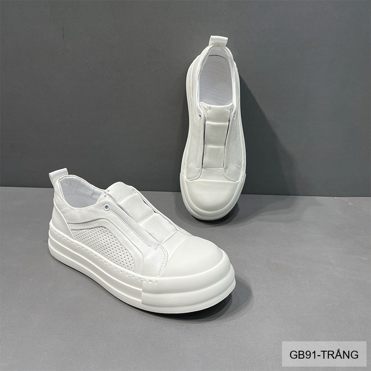 GB91 - Giày thể thao nam da thật khoét rỗng, đế trắng êm ái, phong cách châu Âu_thumbnail_4