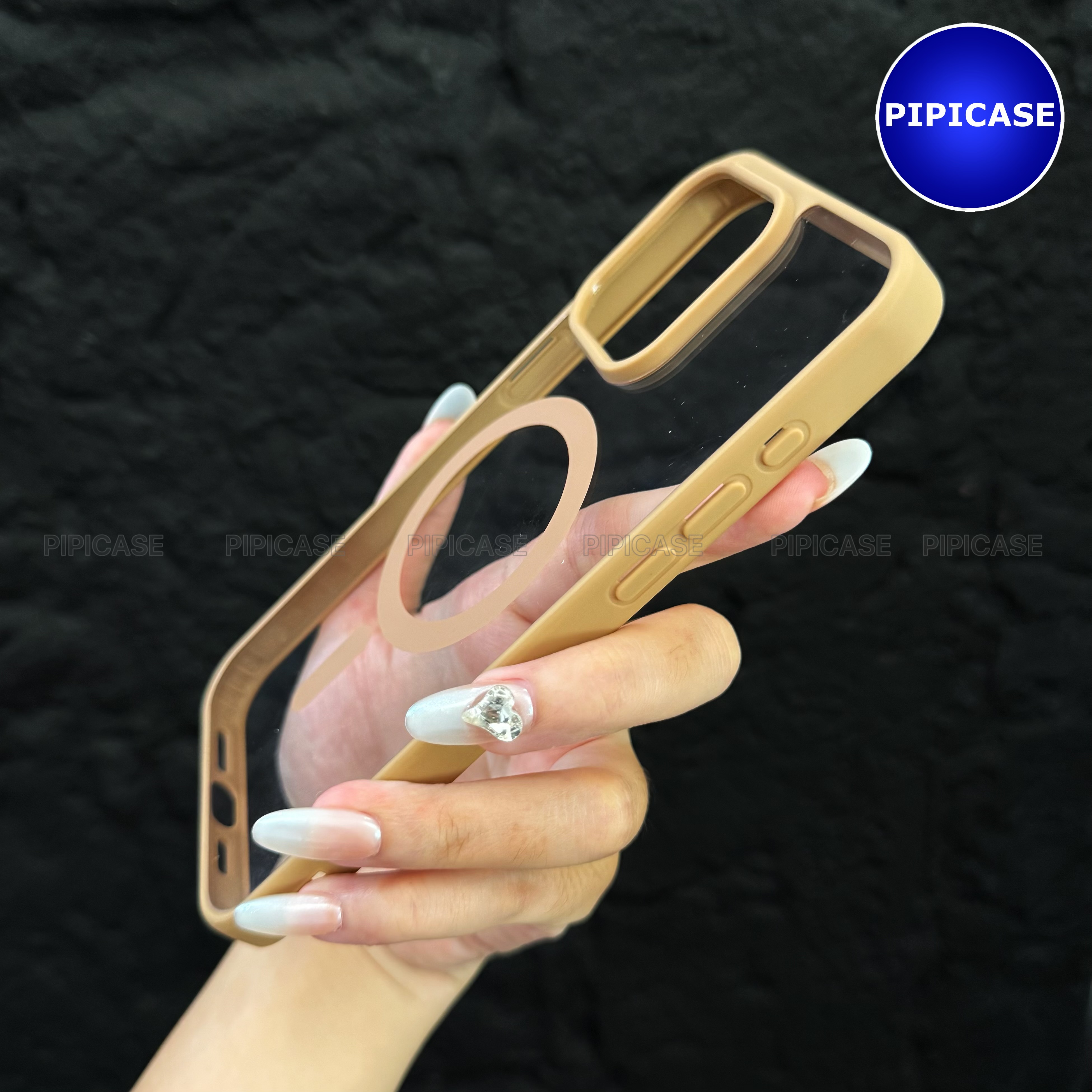 Ốp Lưng iPhone 15 Pro Max - Chic - Nâu Nhạt_thumbnail_1