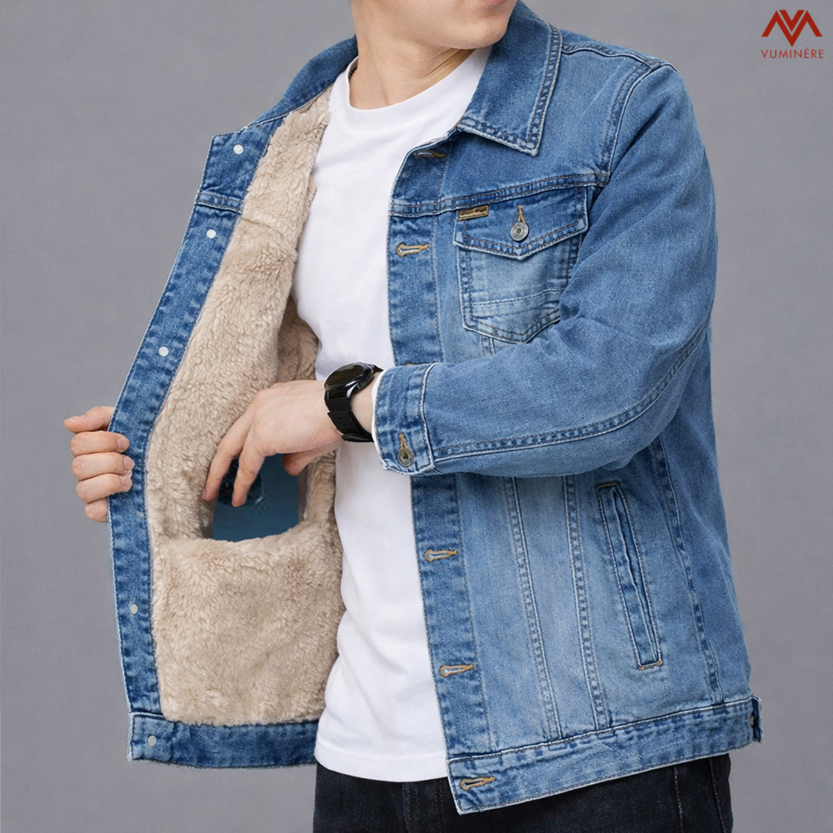 Áo khoác lót lông Jacket Jeans nam ( AV6 )