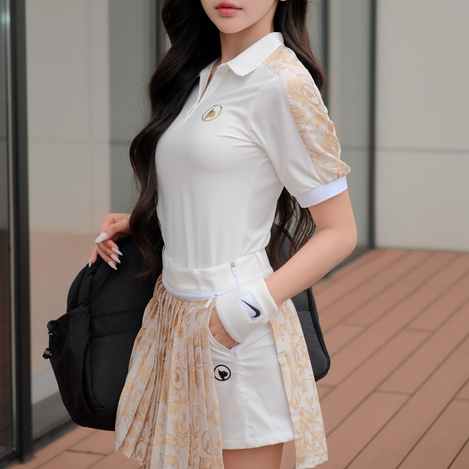 Quần Short Phối Tà Xếp Ly Nữ - Trắng_thumbnail_2