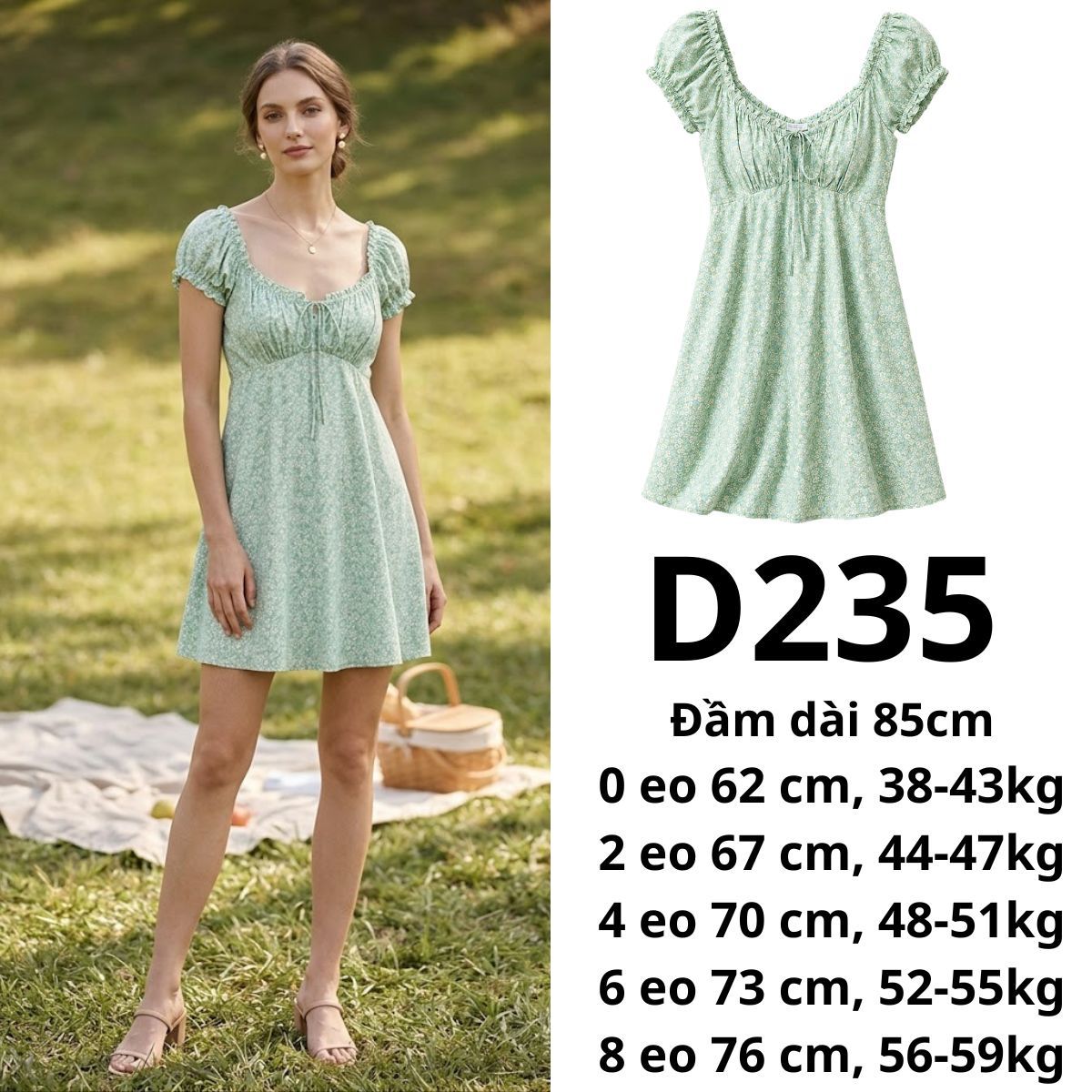 D235- Đầm midi hoa