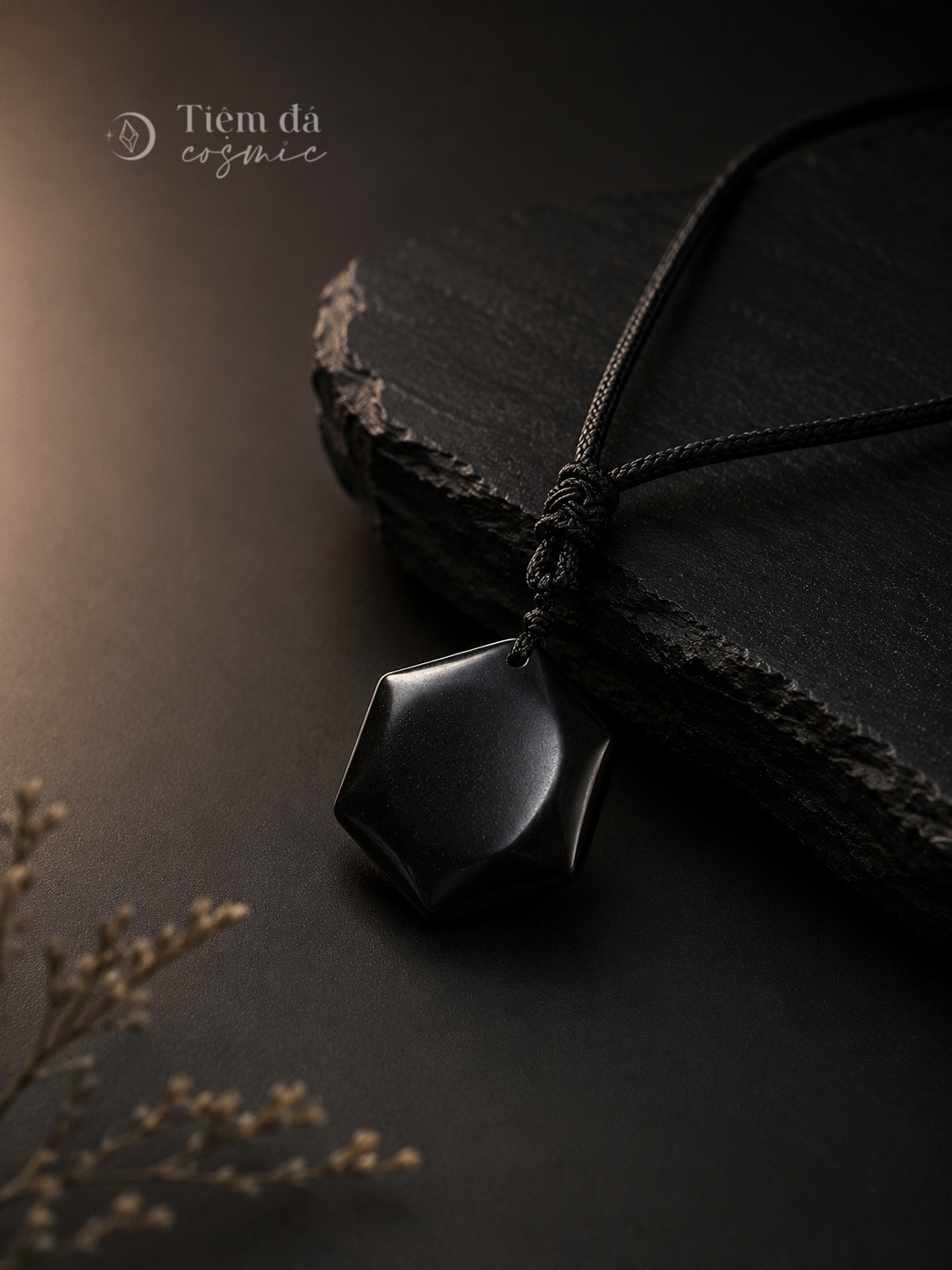 Vòng cổ Shungite hình ngôi sao 5 cánh Merkaba