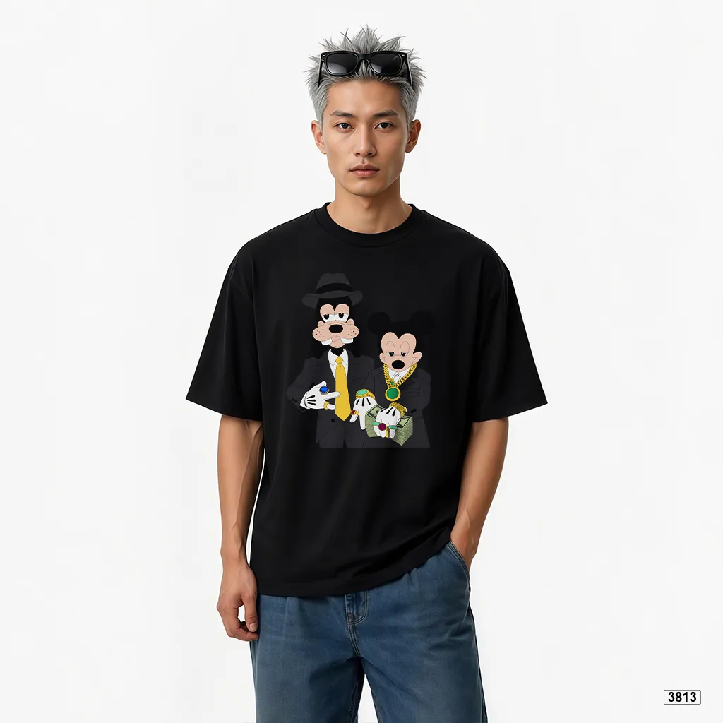 Áo thun form ôm dáng ngắn ATD3813 TeePrint tay ngắn vải cotton thoáng mát cổ tròn in mix_thumbnail_3