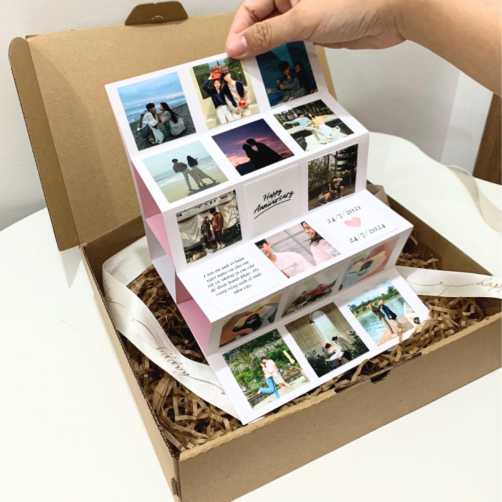 THIỆP IN ẢNH quà tặng kỷ niệm happy anniversary, chúc mừng sinh nhật,.... DT5N