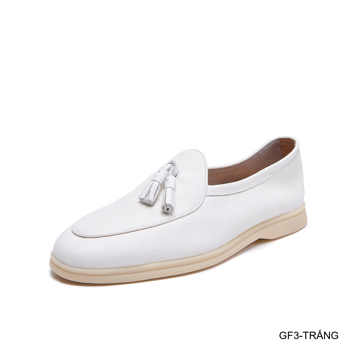 GF3 - Giày lười nam da bò thật, thiết kế tua rua, phong cách tối giản