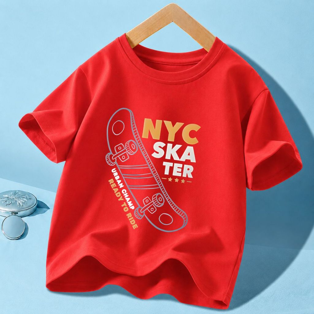 Áo phông bé trai in hình chiếc mũ và ván trượt NYC Skater  - Mã AT037_thumbnail_7
