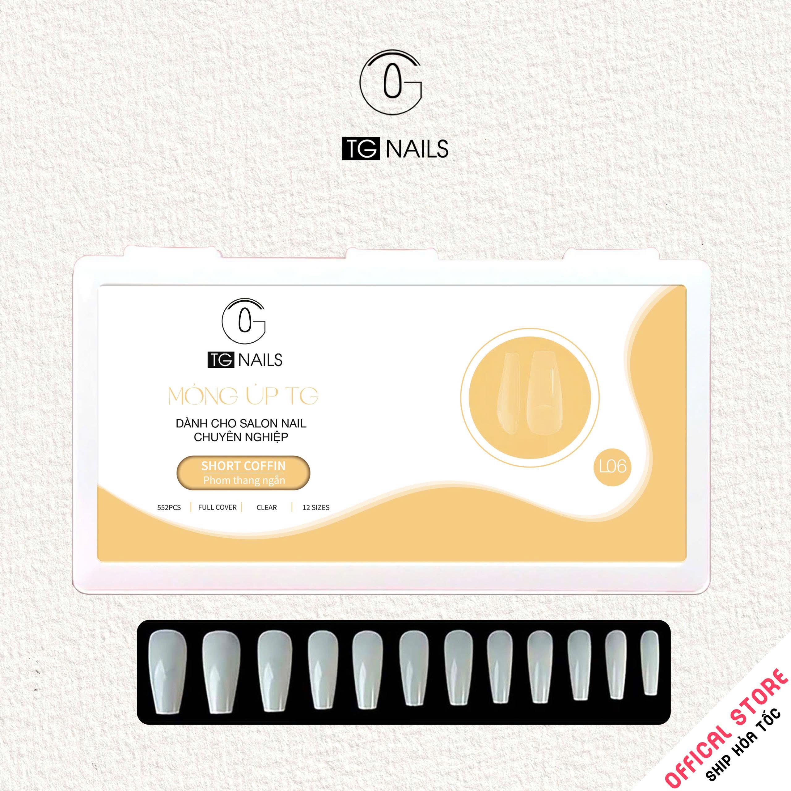 Phụ kiện gắn móng: Móng tay giả, kt(L1.2- 2.5*1.3)cm(+/-10%), chất liệu nhựa, nhãn hiệu TG, mới 100%._thumbnail_12