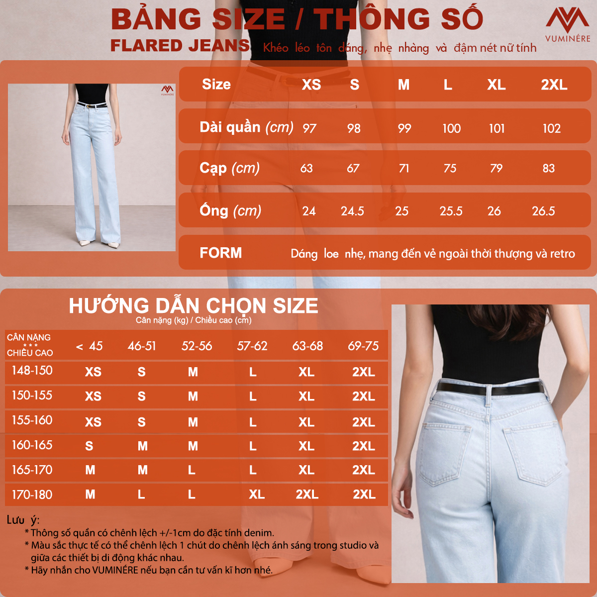 Quần Jeans nữ VUMINÉRE - Flared Jeans dáng loe nhẹ, mang đến vẻ ngoài thời thượng và Retro_thumbnail_2