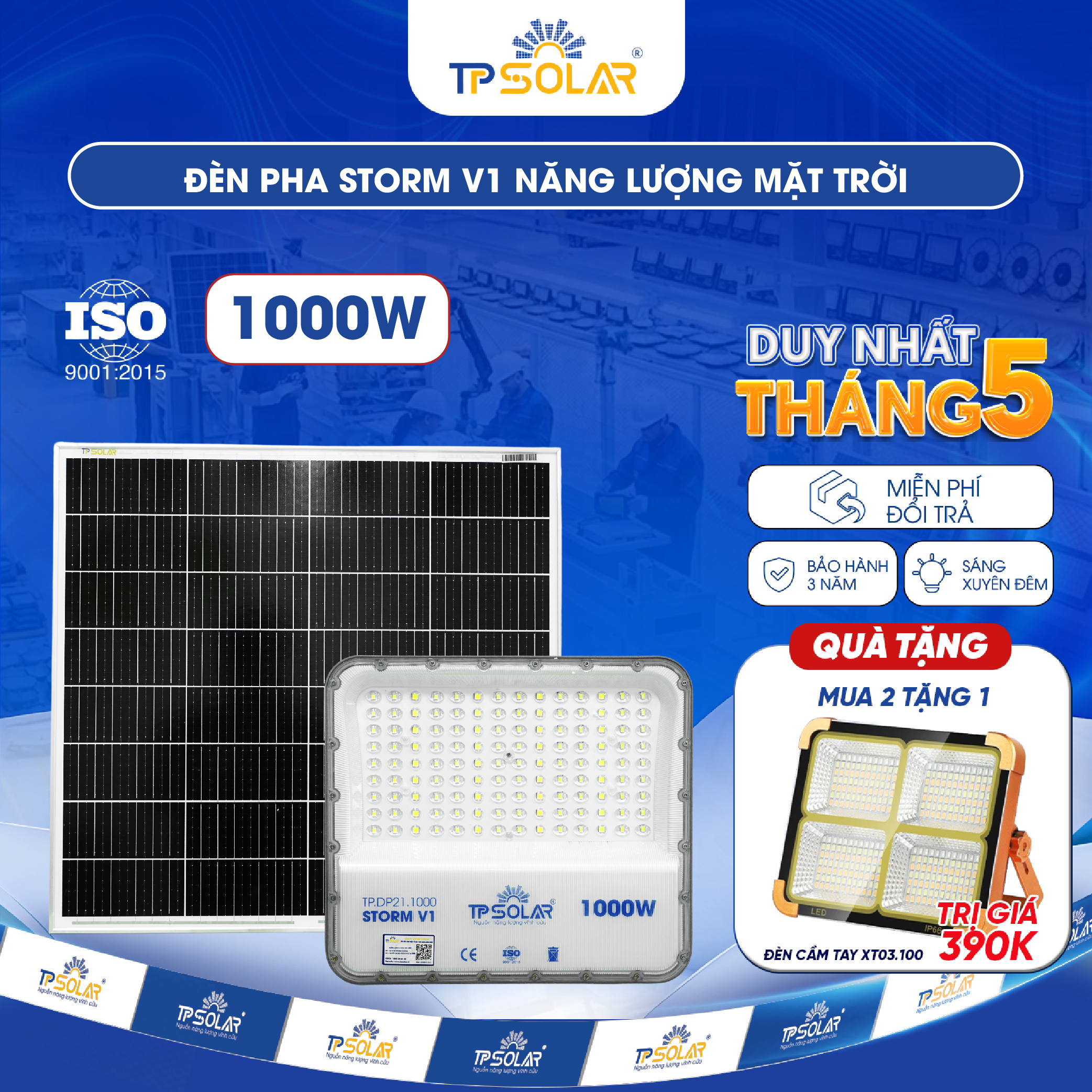 Đèn pha STORM V1 năng lượng mặt trời TP SOLAR PRO DP21