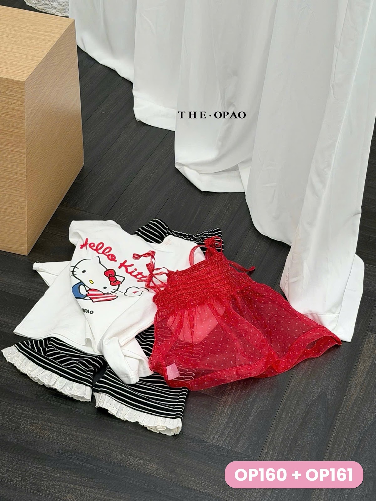OP161 - Quần legging kẻ sọc viền bèo hãng Opao 5099 (Sz90-130)