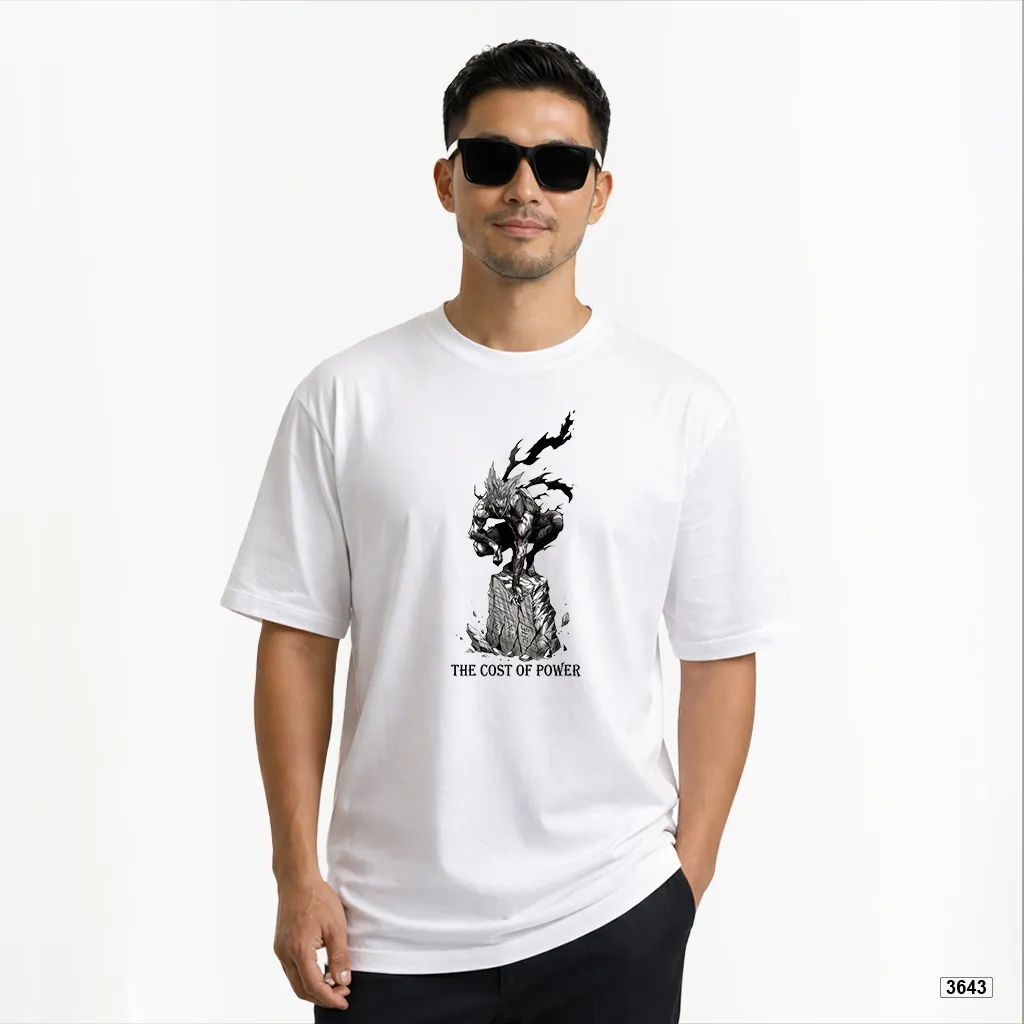 Áo thun nam form rộng The cost of power TeePrint 3643_thumbnail_3