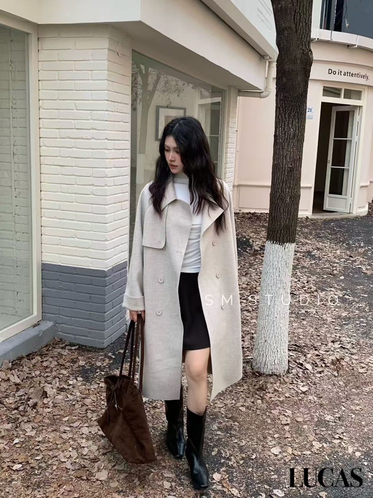Áo khoác sm cổ vest tay dài dáng dài basic 9904_thumbnail_1