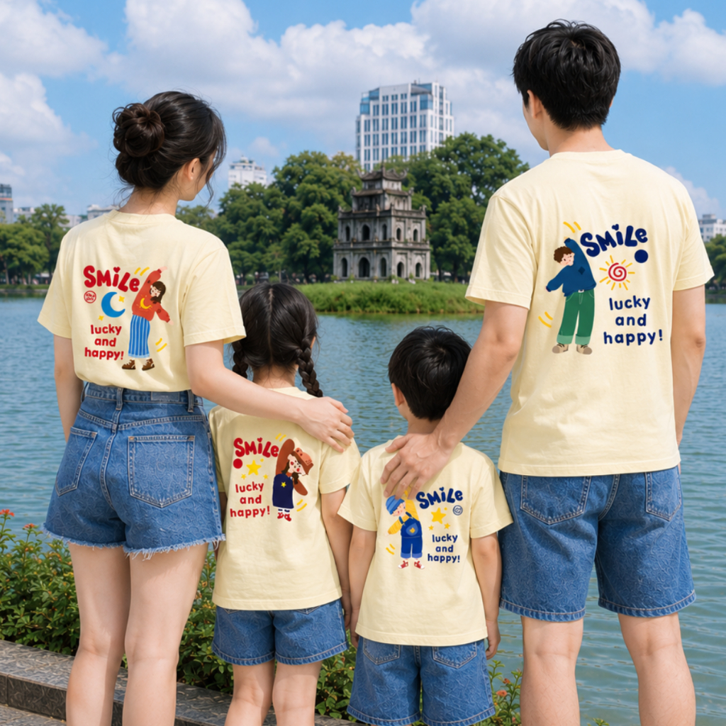 Áo phông gia đình LOZA KIDS in Smile đáng yêu - Áo đồng phục gia đình – Mã GĐ012_thumbnail_1