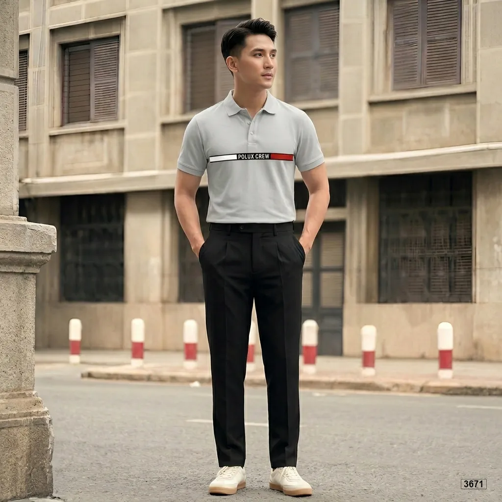 Áo polo nam polyester form vừa basic Polux 3671_thumbnail_4