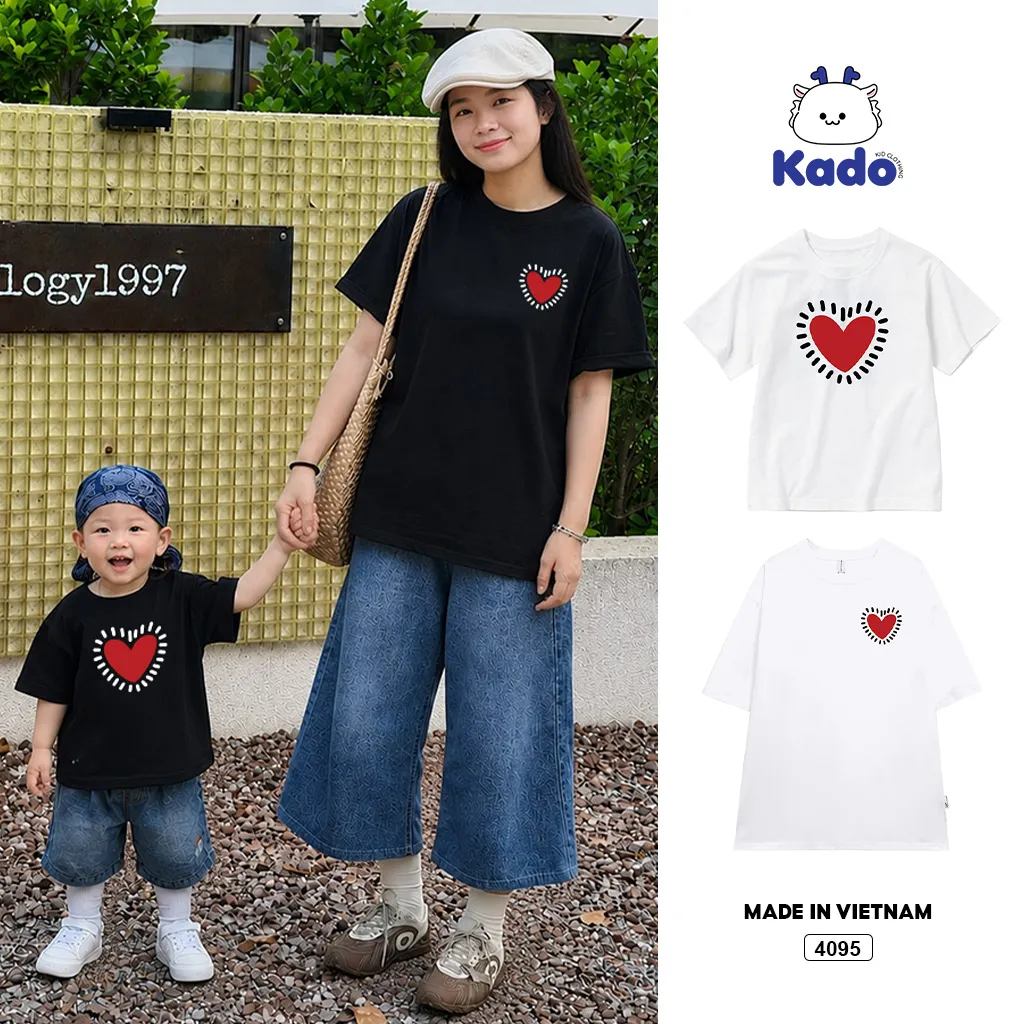 Áo thun gia đình và bé Lovely heart Kado 4095