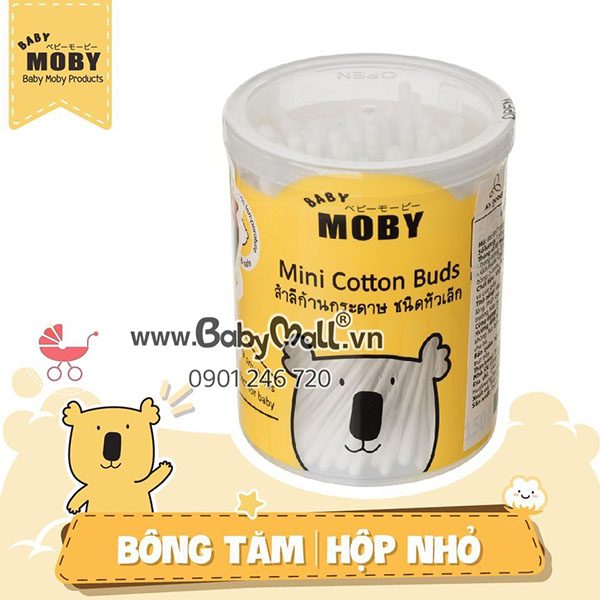 Bông tăm Moby đầu nhỏ 150c/hộp