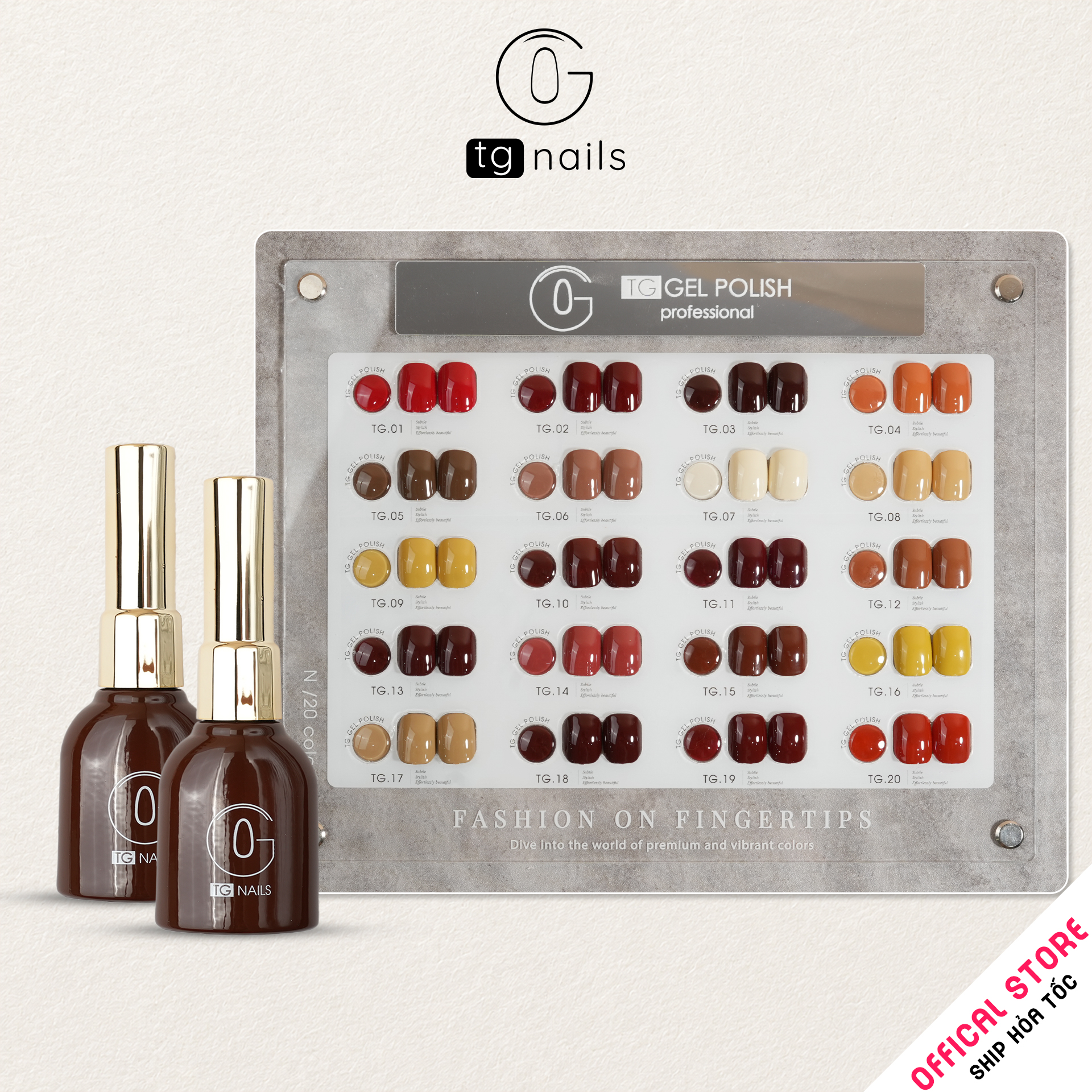 ComBo 20 màu Nâu TG Nails kèm bảng màu