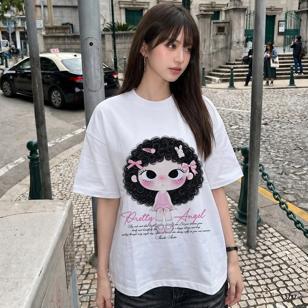 Áo thun nữ form boxy Pretty Angel hoạt hình cute cá tính Miucho 3777_thumbnail_3