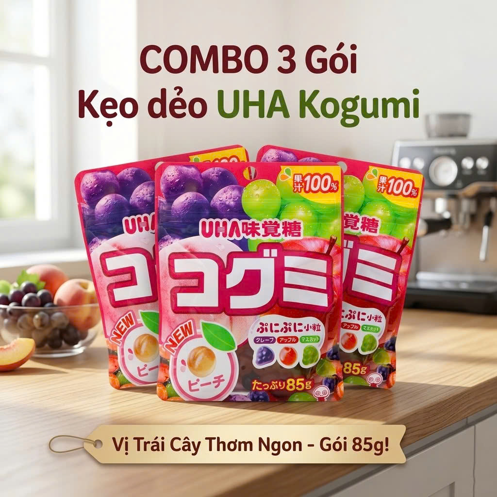 Combo 3 Gói Kẹo Dẻo UHA Kogumi