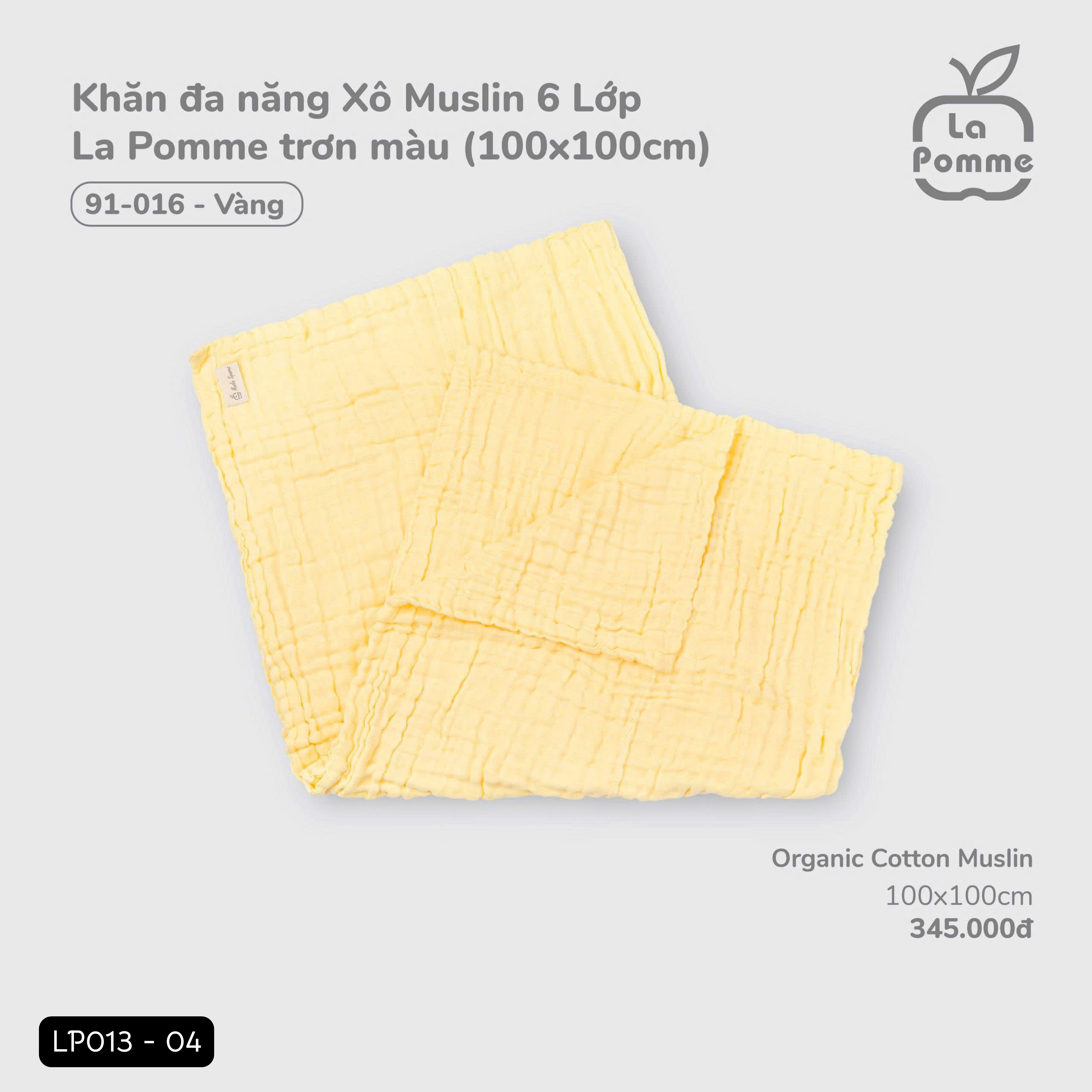 Khăn đa năng xô muslin 6 lớp La pomme (100x100cm)_thumbnail_3