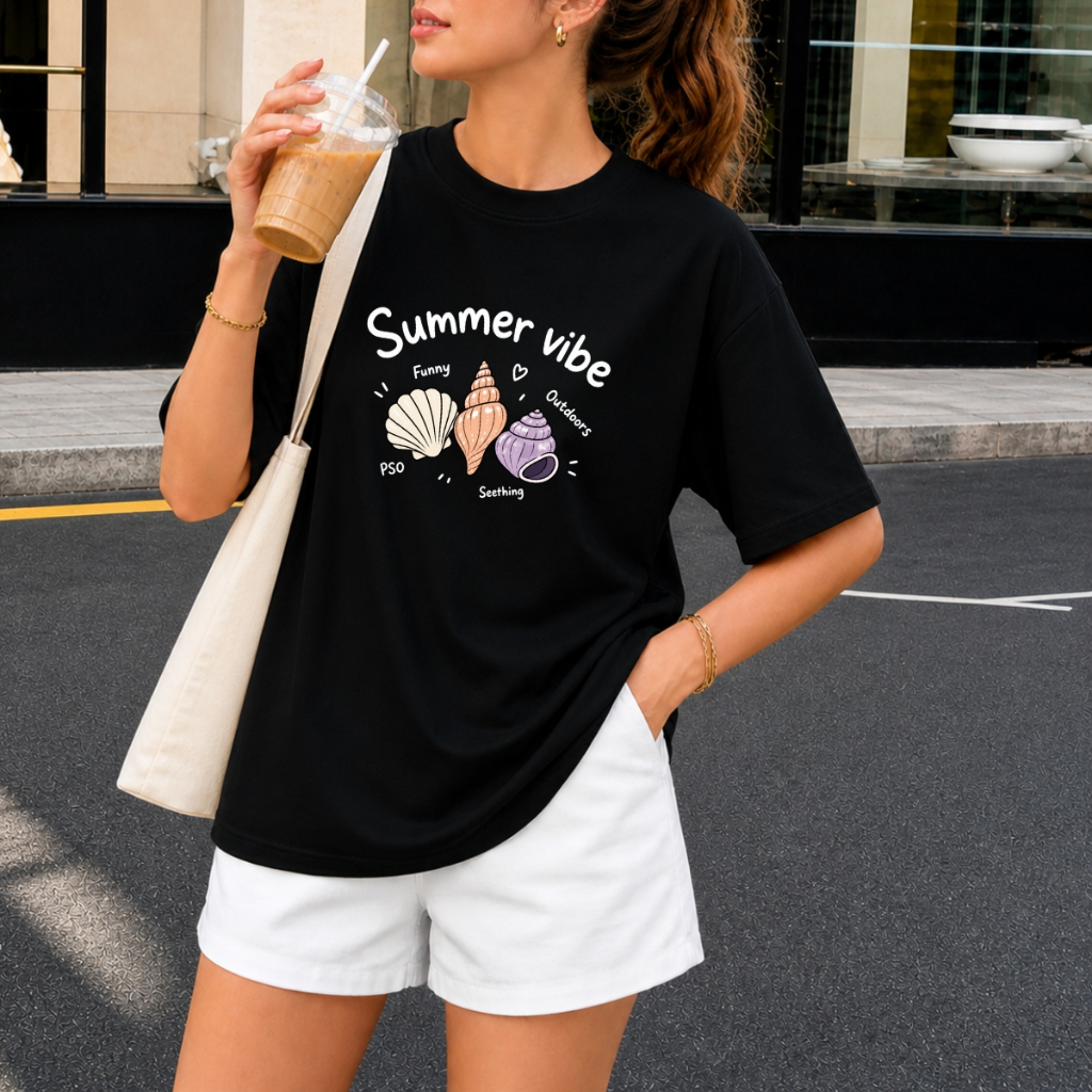 [Form rộng] Áo phông hình Summer Vibe Vỏ sò - Loza RT8574_thumbnail_2