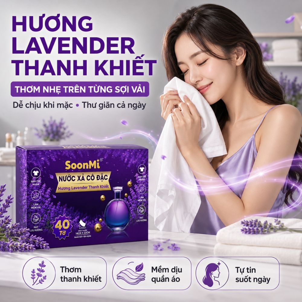 Giấy Thơm Quần Áo SoonMi Hương Lavender - chuyên dụng máy giặt sấy, máy sấy quần áo, khử mùi xe hơi, thơm tủ áo_thumbnail_5