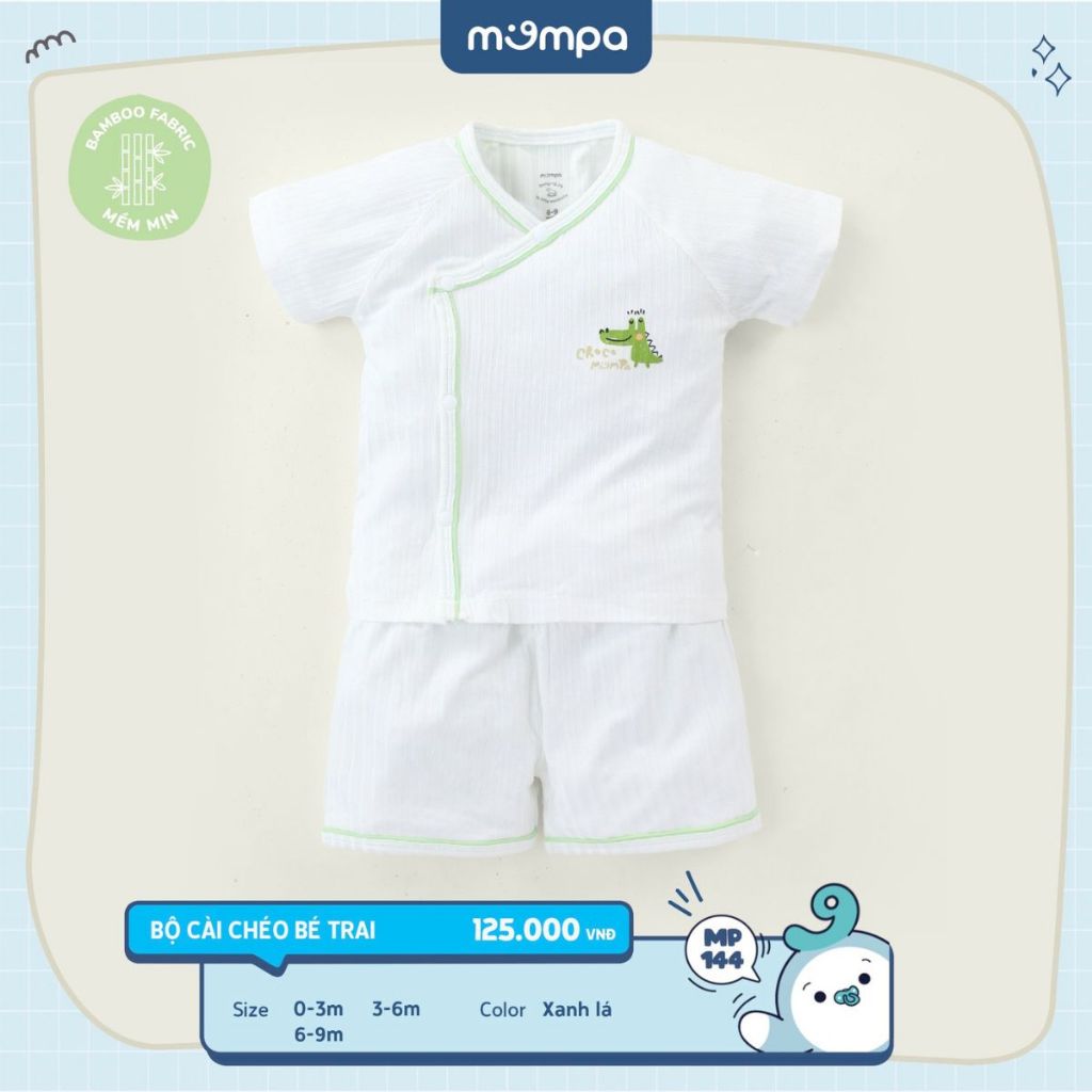 Bộ cộc cài chéo bambnoo gân Mompa