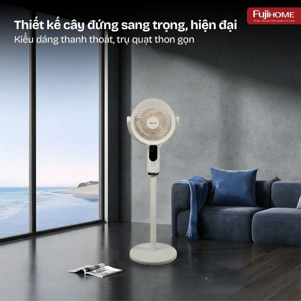 Quạt tuần hoàn không khí thông minh, ra lệnh giọng nói Fujihome CFR04-VOICE (Màu ghi - màu trắng)_thumbnail_3