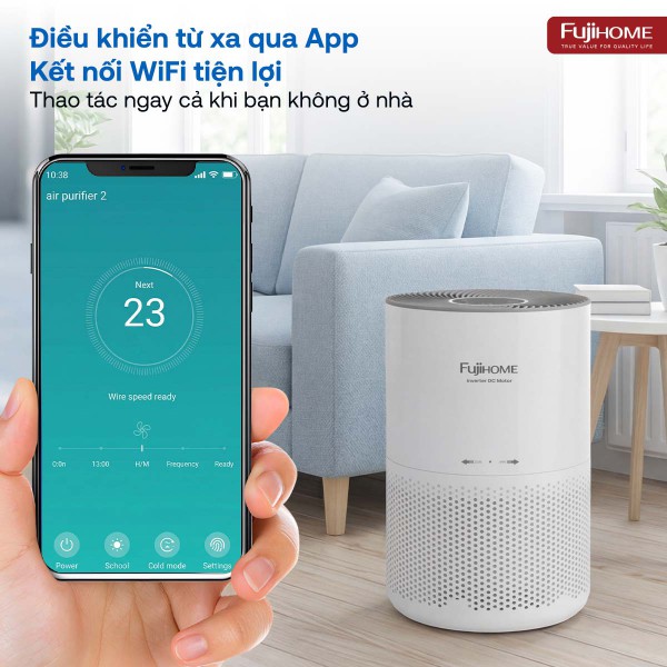 Máy lọc không khí thông minh Fujihome AP5Compact có kết nối điều khiển quả Wifi_thumbnail_2