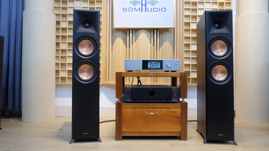 Hình ảnh chụp thực tế Combo Amply DBAcoustic LX H8 + Loa cột Klipsch 6000F - B73 tại Bờm Audio.