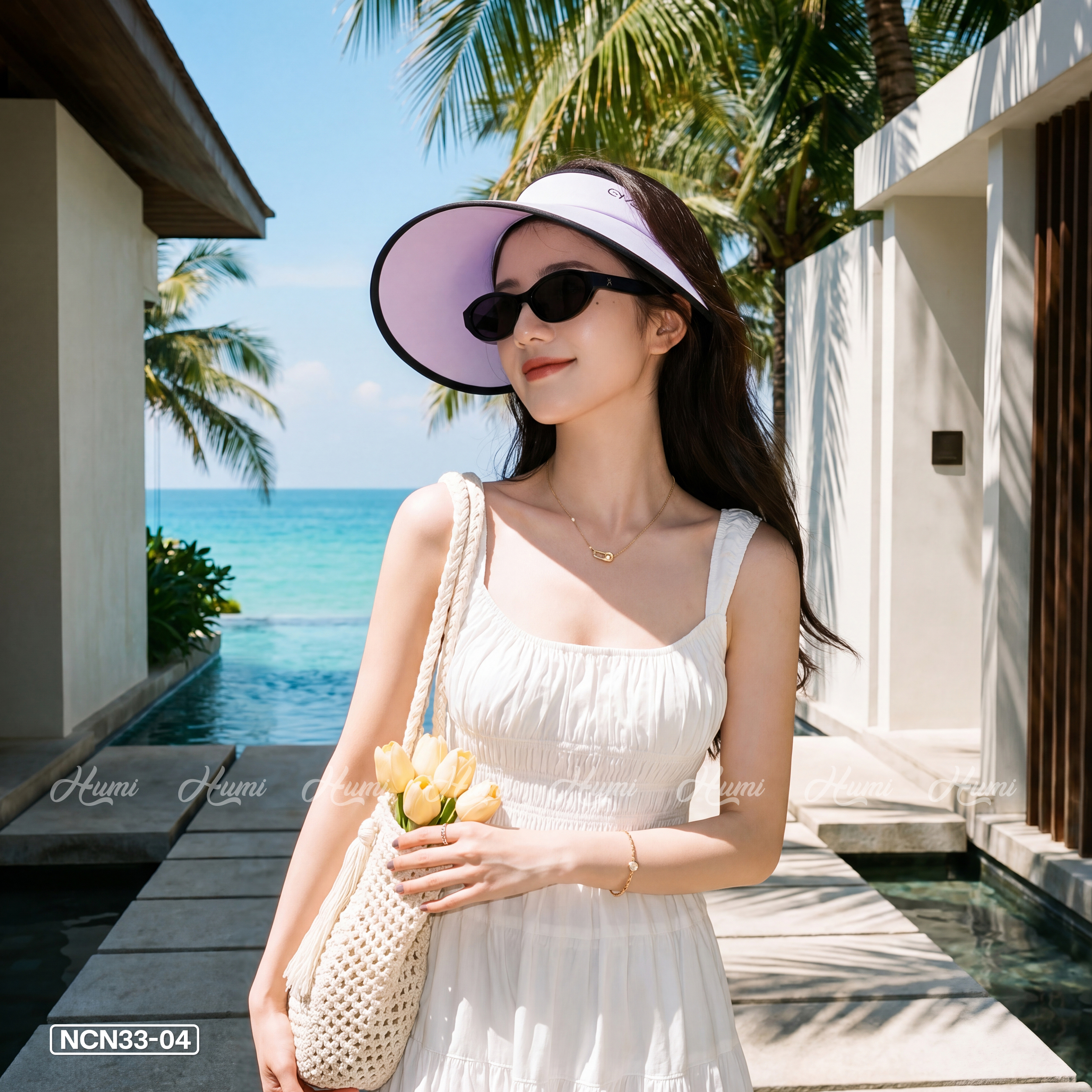 MŨ CHỐNG NẮNG MÙA HÈ HỞ CHÓP (NCN33-04 TÍM)_thumbnail_3