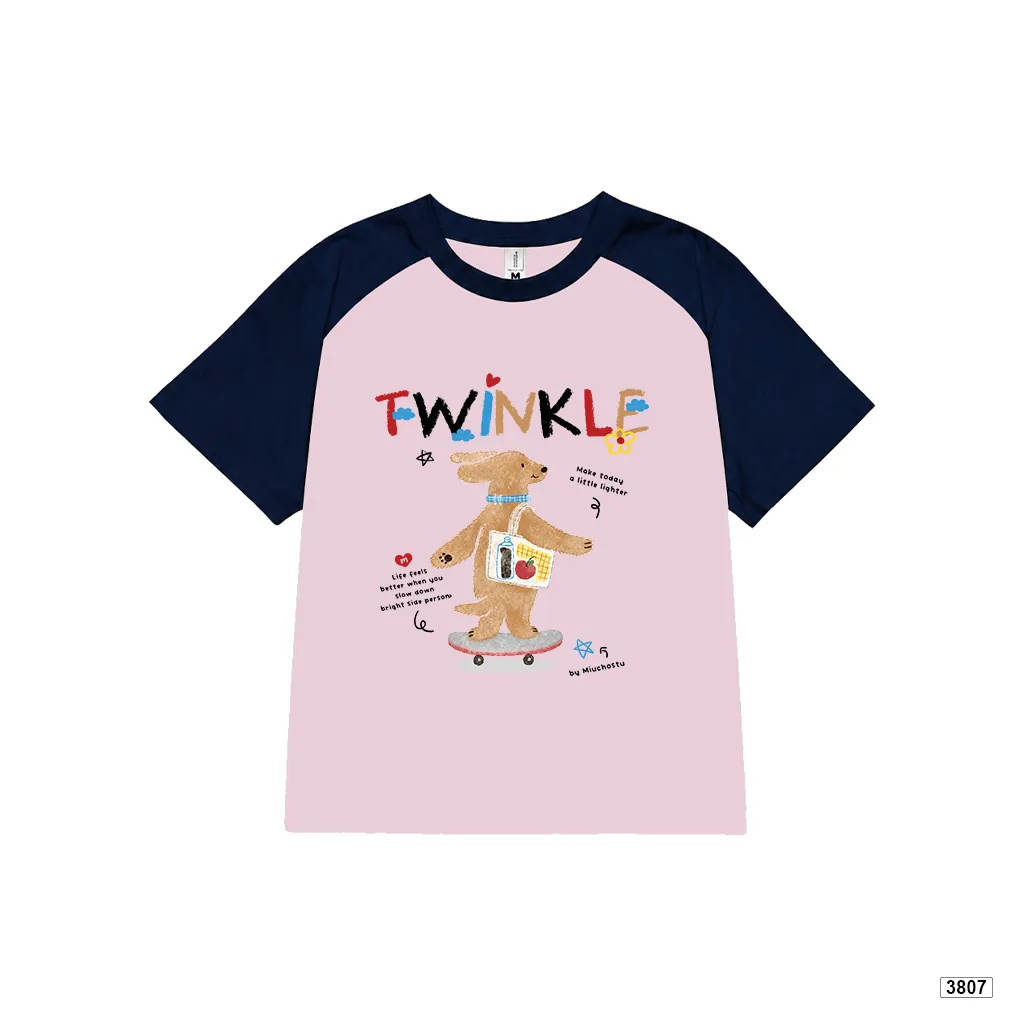 Áo babytee raglan Twinkle Teddy Cartoon phong cách trẻ trung dễ thương Miucho 3807_thumbnail_8