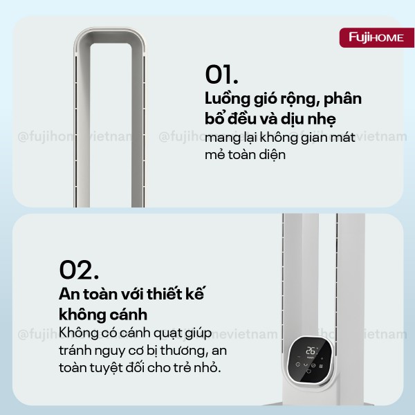 Quạt không cánh tích hợp lọc không khí cao cấp HEPA và Ion Fujihome BF-05R-HEPA ._thumbnail_10