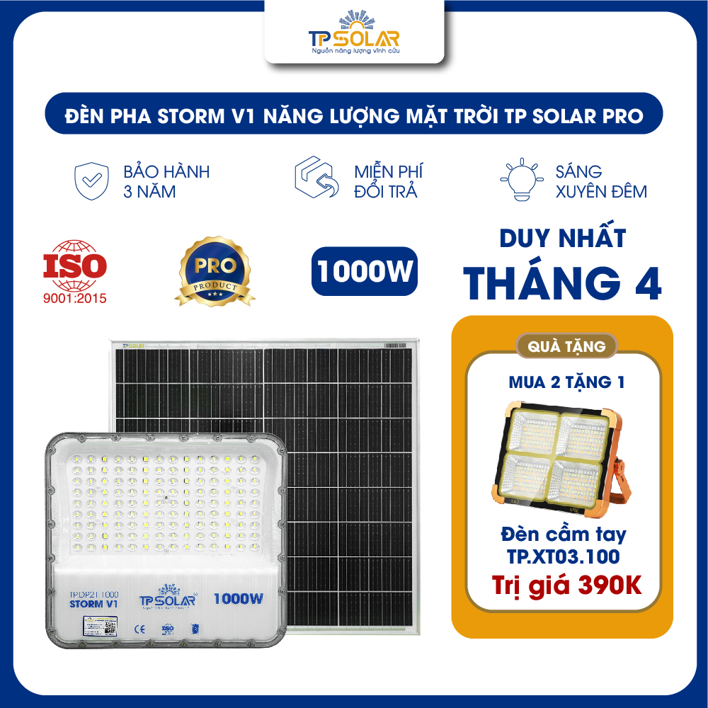 Đèn pha STORM V1 năng lượng mặt trời TP SOLAR PRO DP21