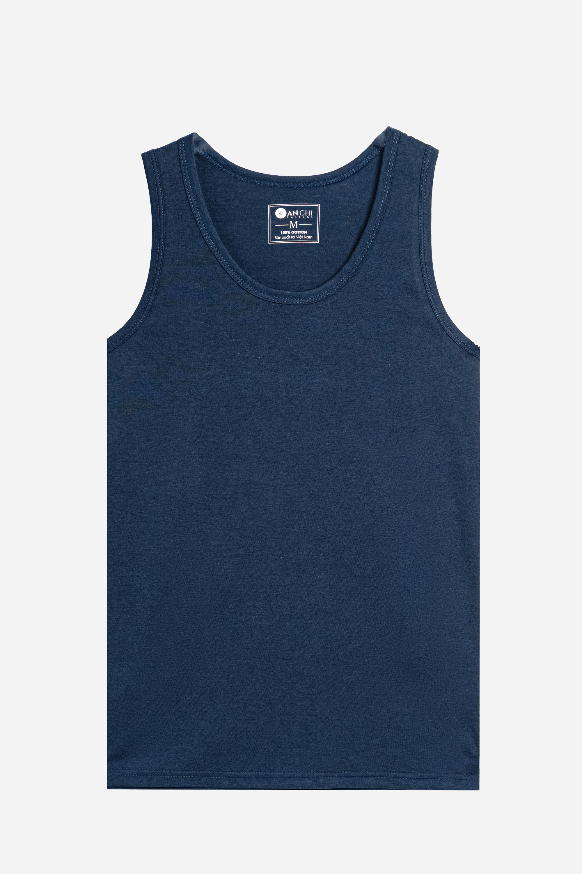 Áo Ba Lỗ Cotton Nam Trung Niên Co Giãn Tốt Màu Xanh Than