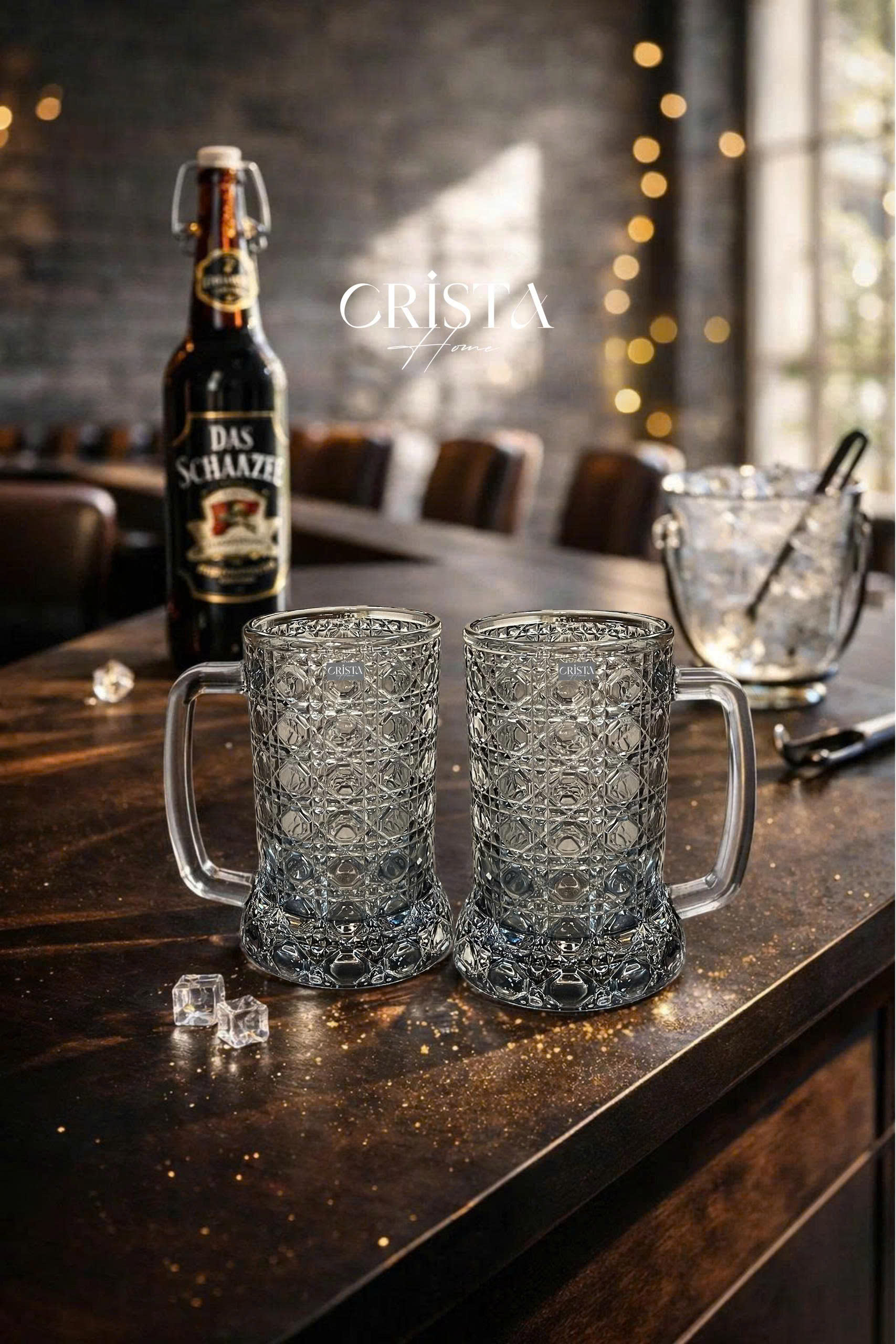 Bộ 6 cốc bia thủy tinh vân pha lê nổi có quai 420ml Crista Home_thumbnail_4