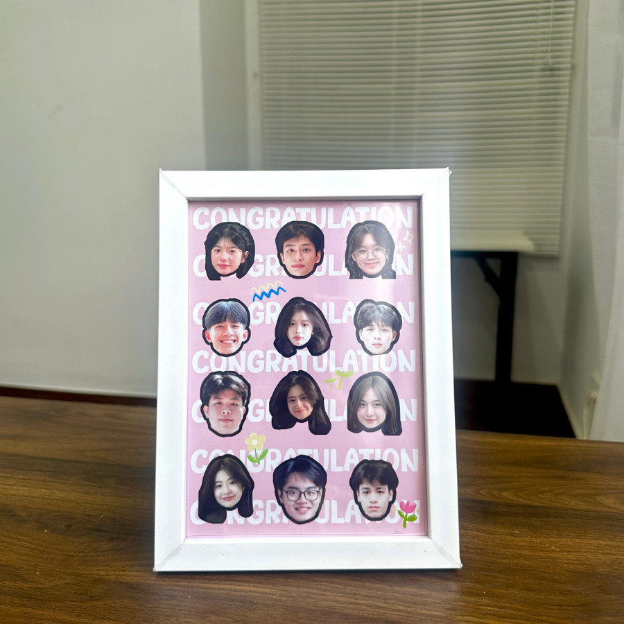 Khung ảnh TẬP THỂ GHÉP CHIBI dễ thương tặng thầy cô, bạn bè
