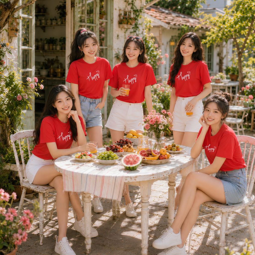 [Form Rộng] Áo phông đồng phục hội, nhóm du lịch chữ Hapyy và mặt cười - LOZA  RT8598_thumbnail_3