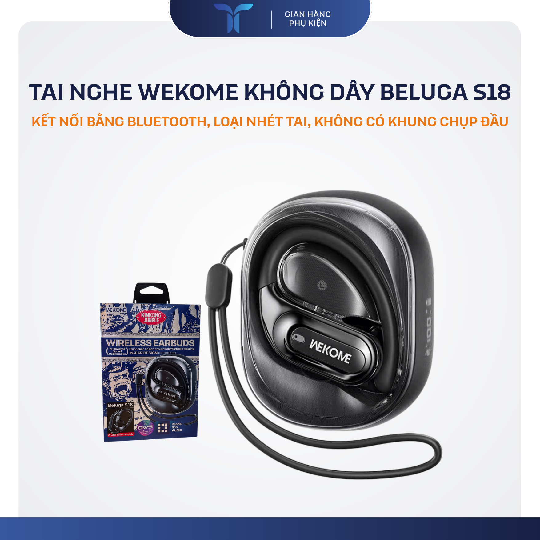 T-ECO SHOP | Tai Nghe Không Dây WEKOME Beluga S18 Kết Nối Bluetooth Thiết Kế Nhét Tai