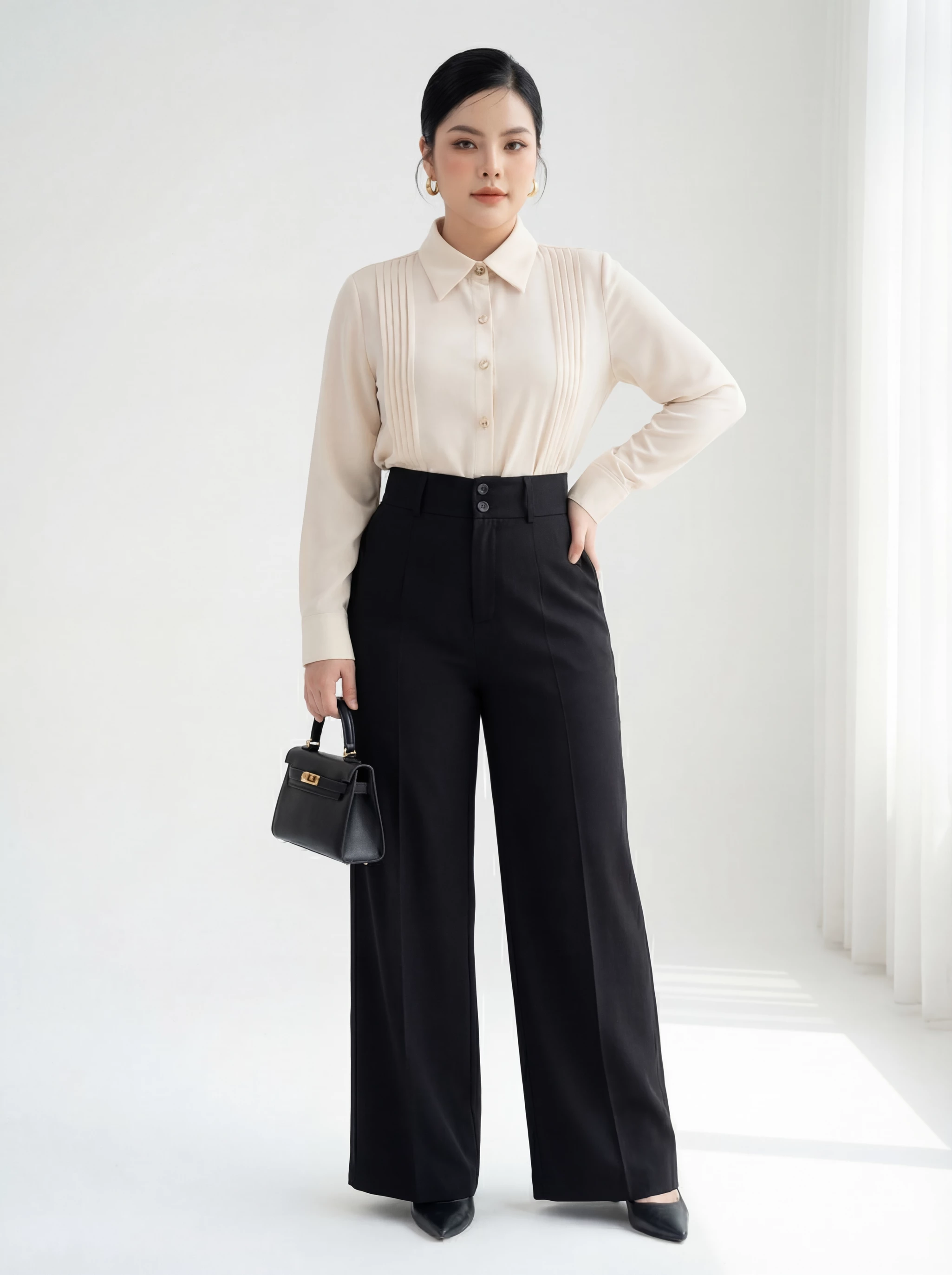 BIGSIZE NỮ - Quần ống suông lưng thun sau dành cho nàng béo 55-90kg V-QD040