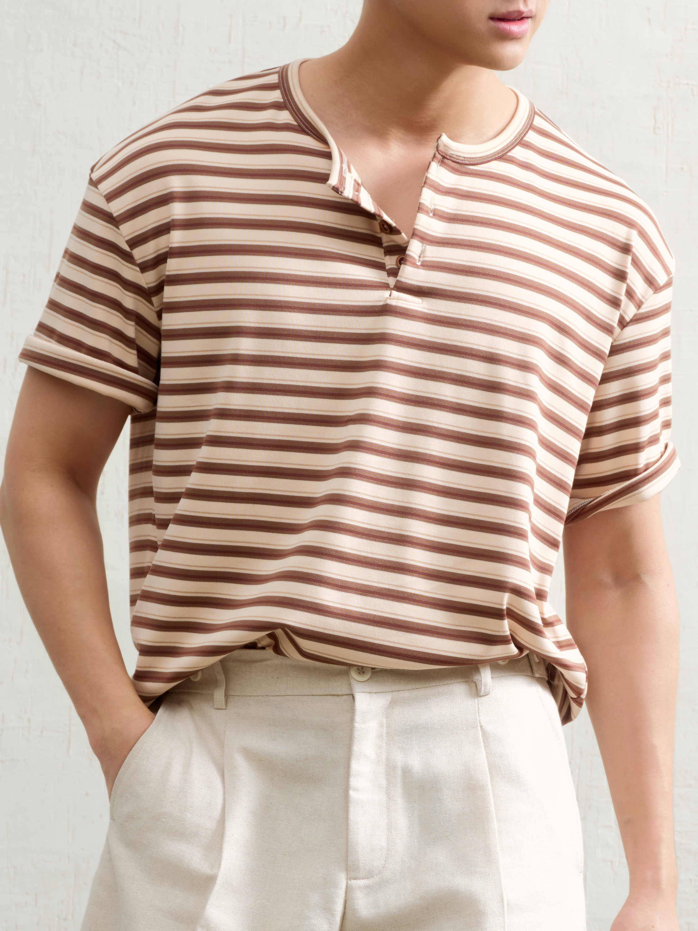 Áo Thun Henley Dario Vải Jersey Knit Form Straight_thumbnail_7