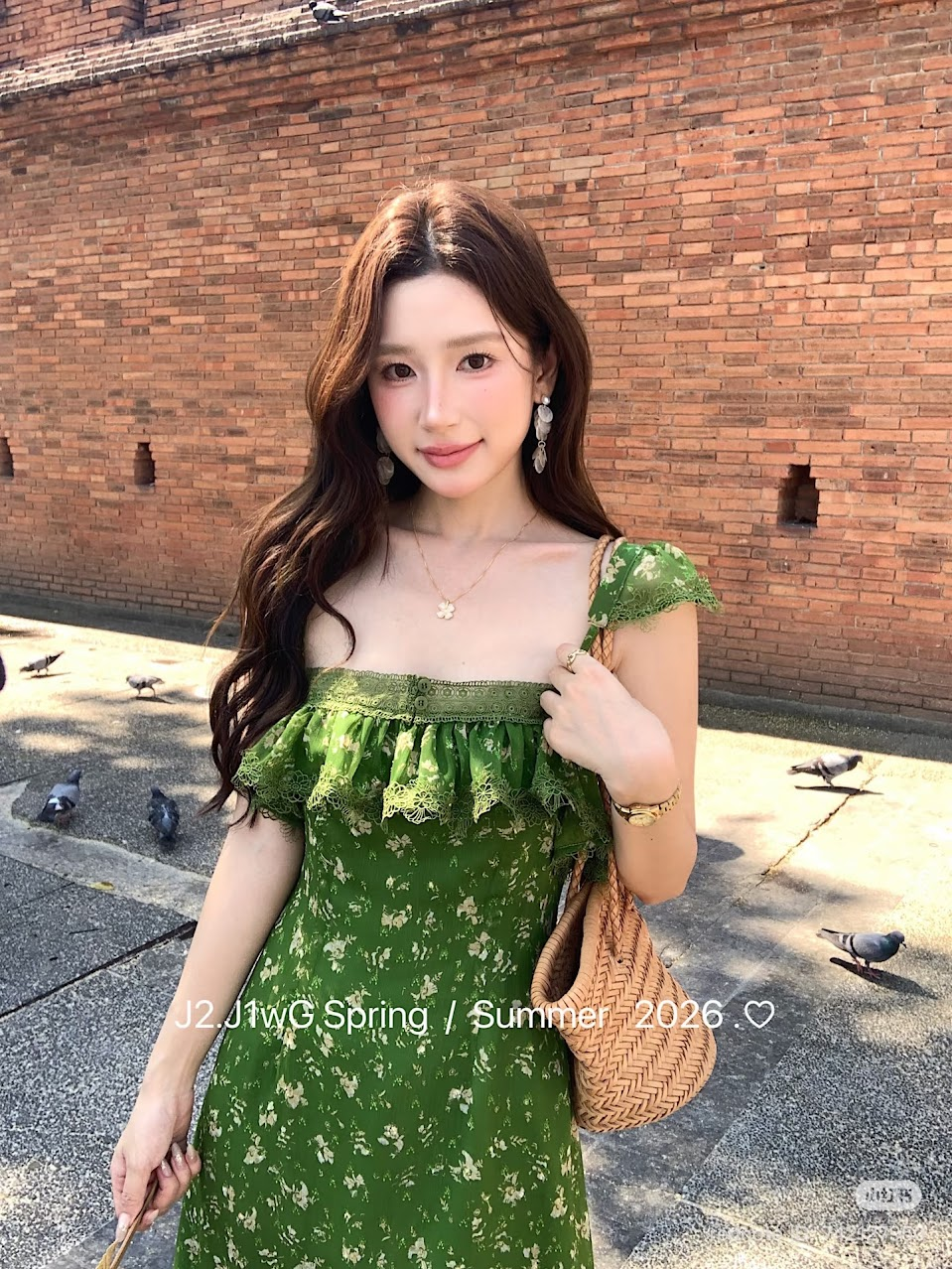 Lucas - Váy hoa 2 dây phối tay hên viền ren, cài 2 cúc ngực, phối bèo dáng maxi J2_thumbnail_1