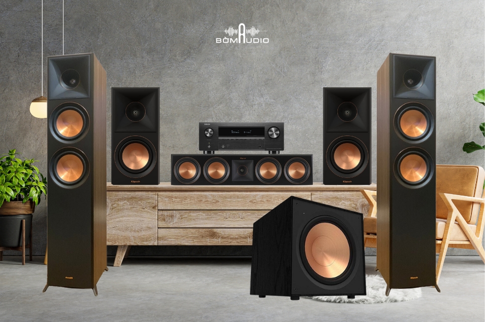 Combo Amply DENON AVR X3800H + Front KLIPSCH RP 6000F II + Center KLIPSCH RP - 504C + Bookshelf  KLIPSCH RP-500M II + Sub KLIPSCH R - 121SW - B118