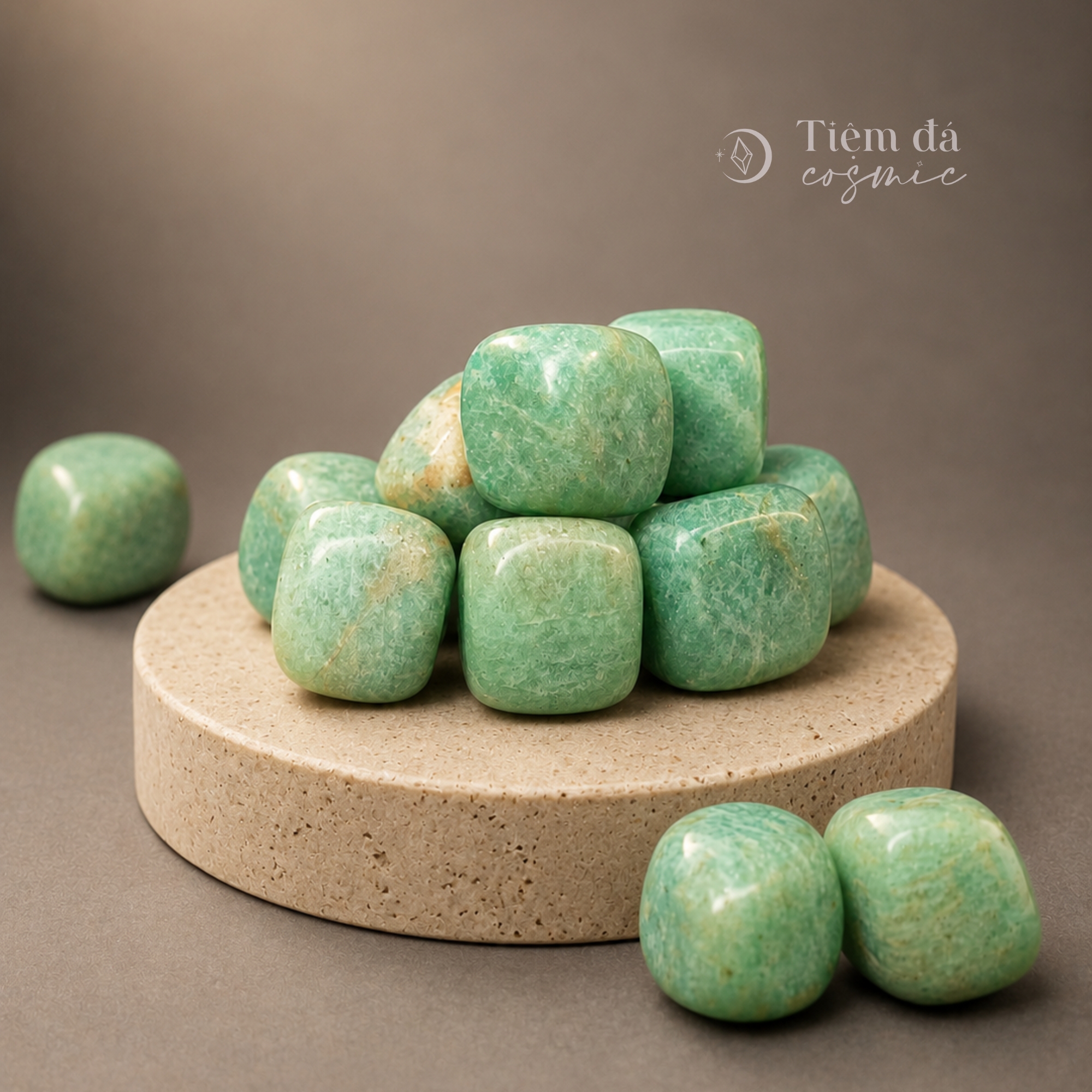 Đá cuội đã mài bóng / Tumbled Đá Thiên Hà Amazonite size 1 - 2 cm/viên