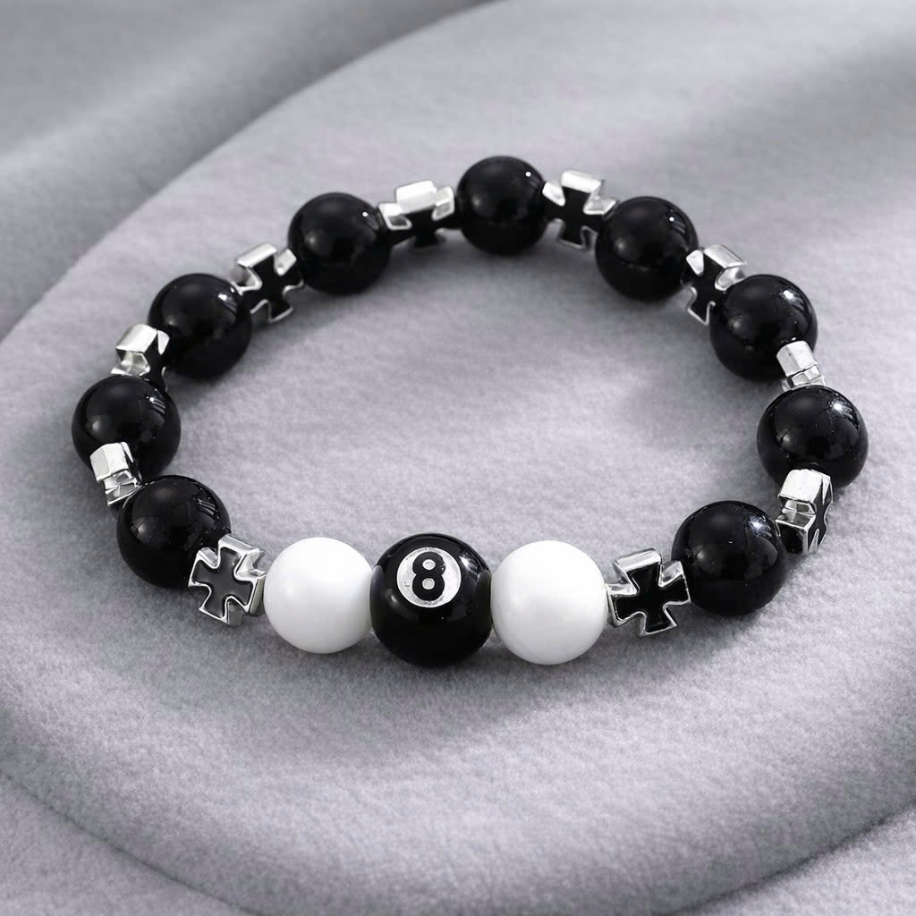 Vòng tay đá đen trắng xen kẽ charm thánh giá_thumbnail_1